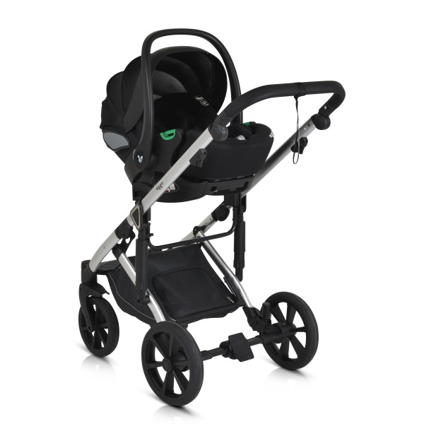 Cărucior 3în1 Cangaroo Eggo Pigeon Grey, Piele Eco UV50+, Scaun Reversibil, Scaun Auto i-Size R129, Amortizor Lateral, 0-22 kg