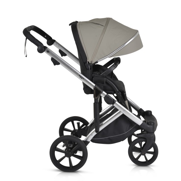 Cărucior 3în1 Cangaroo Eggo Pigeon Grey, Piele Eco UV50+, Scaun Reversibil, Scaun Auto i-Size R129, Amortizor Lateral, 0-22 kg