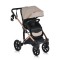 Cărucior 3în1 Cangaroo Eggo Sand Beige, Piele Eco UV50+, Scaun Reversibil, Scaun Auto i-Size R129, Amortizor Lateral, 0-22 kg
