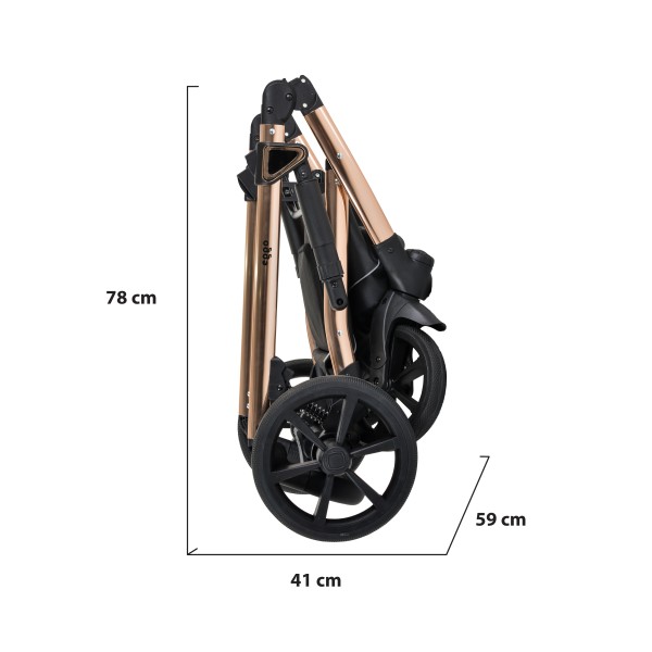 Cărucior 3în1 Cangaroo Eggo Sand Beige, Piele Eco UV50+, Scaun Reversibil, Scaun Auto i-Size R129, Amortizor Lateral, 0-22 kg