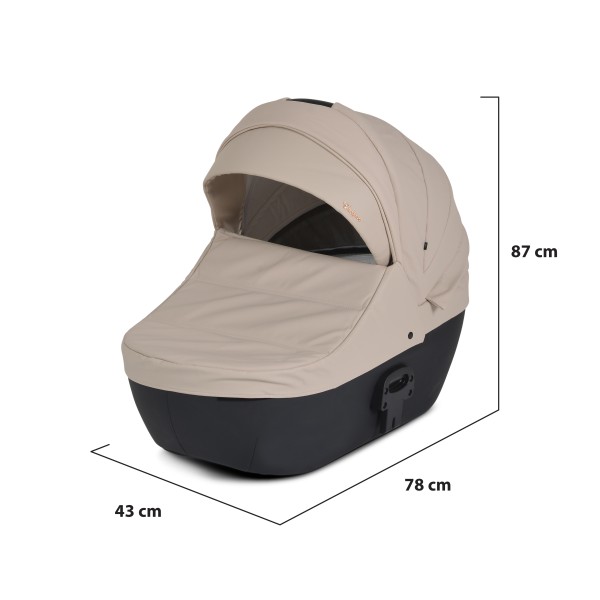 Cărucior 3în1 Cangaroo Eggo Sand Beige, Piele Eco UV50+, Scaun Reversibil, Scaun Auto i-Size R129, Amortizor Lateral, 0-22 kg