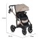 Cărucior 3în1 Cangaroo Eggo Sand Beige, Piele Eco UV50+, Scaun Reversibil, Scaun Auto i-Size R129, Amortizor Lateral, 0-22 kg