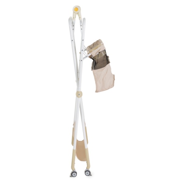 Masă de Înfășat Multifuncțională Moni Kaskada Beige, 5 Poziții Înălțime, Arc Jucării Detașabil, Organizator, 4 Roți cu Frâne, 0-15 kg