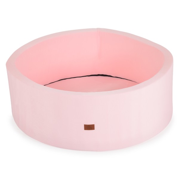 Piscină cu Bile Moni Toys Pink, 200 Bile Colorate Incluse, Fund Moale, Husă Lavabilă cu Fermoar, Diametru 80 cm Interior, 12 Luni+