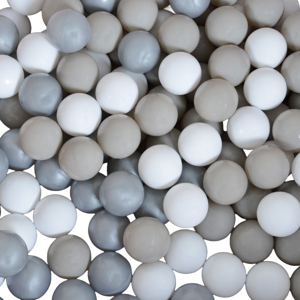 Piscină cu Bile Moni Toys Grey, 200 Bile Colorate Incluse, Fund Moale, Husă Lavabilă cu Fermoar, Diametru 80 cm Interior, 12 Luni+