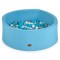 Piscină cu Bile Moni Toys Blue, 200 Bile Colorate Incluse, Fund Moale, Husă Lavabilă cu Fermoar, Diametru 80 cm Interior, 12 Luni+