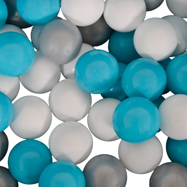 Piscină cu Bile Moni Toys Blue, 200 Bile Colorate Incluse, Fund Moale, Husă Lavabilă cu Fermoar, Diametru 80 cm Interior, 12 Luni+