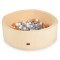 Piscină cu Bile Moni Toys Beige, 200 Bile Colorate Incluse, Fund Moale, Husă Lavabilă cu Fermoar, Diametru 80 cm Interior, 12 Luni+