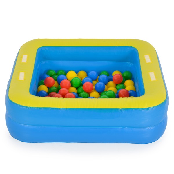 Piscină Gonflabilă cu Bile 2în1 Moni Toys, Căsuță de Joacă, 100 Bile Colorate 6 cm, Interior și Exterior, 2 Ani+