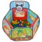 Piscină Gonflabilă cu Bile Moni Toys Joyfull, Coș Baschet Încorporat, 100 Bile Colorate 6 cm, Interior și Exterior, 2 Ani+