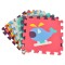 Covoraș Puzzle din Spumă EVA Moni Toys Traffic, 9 Piese cu Vehicule Colorate, 86x86 cm Asamblat, 10 Luni+