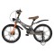 Bicicletă Copii Byox GTR Grey 18" 5-9 Ani, Cadru Aliaj Magneziu, Frâne Disc Față + Spate, Far LED, Roți Ajutatoare