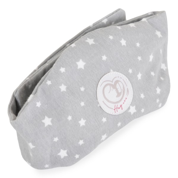 Centură Colici Bebe Hugzzz Grey cu Sâmburi de Cireșe, Compresă Caldă Naturală, 0 luni+