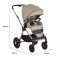 Cărucior 3în1 Cangaroo Joker Vanilla-Beige, Coș Nou-Născut, Scaun Reversibil, Scaun Auto i-Size R129, Pliabil, 0-22 kg