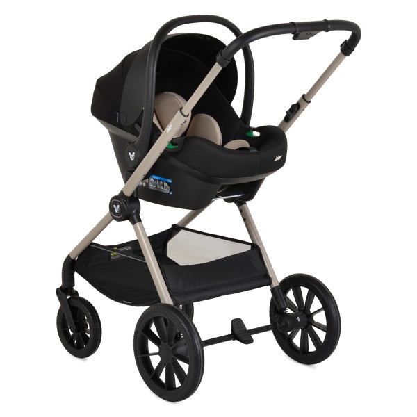 Cărucior 3în1 Cangaroo Joker Vanilla-Beige, Coș Nou-Născut, Scaun Reversibil, Scaun Auto i-Size R129, Pliabil, 0-22 kg