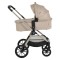 Cărucior 3în1 Cangaroo Joker Vanilla-Beige, Coș Nou-Născut, Scaun Reversibil, Scaun Auto i-Size R129, Pliabil, 0-22 kg