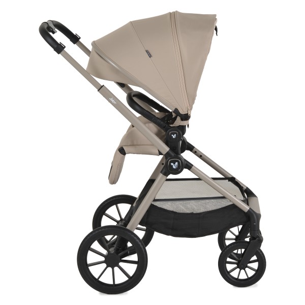 Cărucior 3în1 Cangaroo Joker Vanilla-Beige, Coș Nou-Născut, Scaun Reversibil, Scaun Auto i-Size R129, Pliabil, 0-22 kg