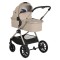 Cărucior 3în1 Cangaroo Joker Vanilla-Beige, Coș Nou-Născut, Scaun Reversibil, Scaun Auto i-Size R129, Pliabil, 0-22 kg