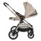 Cărucior 3în1 Cangaroo Joker Vanilla-Beige, Coș Nou-Născut, Scaun Reversibil, Scaun Auto i-Size R129, Pliabil, 0-22 kg