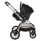 Cărucior 3în1 Cangaroo Joker Vanilla-Beige, Coș Nou-Născut, Scaun Reversibil, Scaun Auto i-Size R129, Pliabil, 0-22 kg