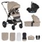 Cărucior 3în1 Cangaroo Joker Vanilla-Beige, Coș Nou-Născut, Scaun Reversibil, Scaun Auto i-Size R129, Pliabil, 0-22 kg