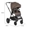 Cărucior 3în1 Cangaroo Joker Brown, Coș Nou-Născut, Scaun Reversibil, Scaun Auto i-Size R129, Pliabil, 0-22 kg