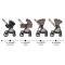 Cărucior 3în1 Cangaroo Joker Brown, Coș Nou-Născut, Scaun Reversibil, Scaun Auto i-Size R129, Pliabil, 0-22 kg