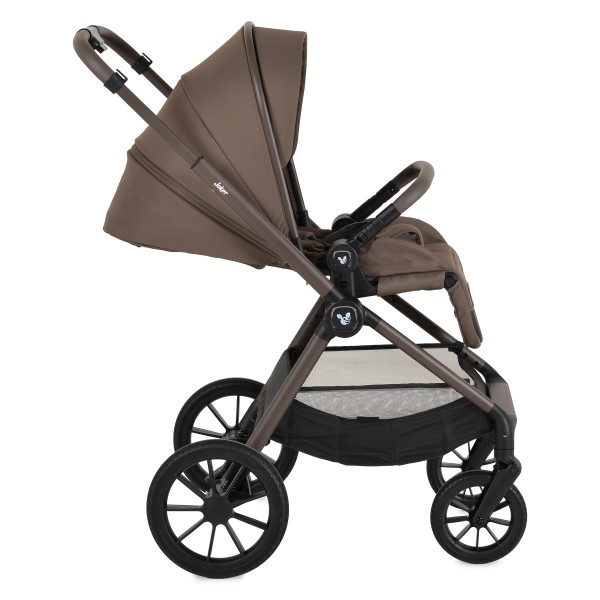 Cărucior 3în1 Cangaroo Joker Brown, Coș Nou-Născut, Scaun Reversibil, Scaun Auto i-Size R129, Pliabil, 0-22 kg