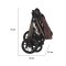 Cărucior 3în1 Cangaroo Joker Coffee, Coș Nou-Născut, Scaun Reversibil, Scaun Auto i-Size R129, Pliabil, 0-22 kg