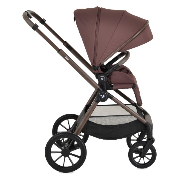 Cărucior 3în1 Cangaroo Joker Coffee, Coș Nou-Născut, Scaun Reversibil, Scaun Auto i-Size R129, Pliabil, 0-22 kg