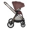 Cărucior 3în1 Cangaroo Joker Coffee, Coș Nou-Născut, Scaun Reversibil, Scaun Auto i-Size R129, Pliabil, 0-22 kg