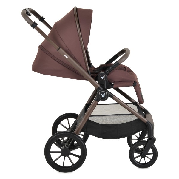 Cărucior 3în1 Cangaroo Joker Coffee, Coș Nou-Născut, Scaun Reversibil, Scaun Auto i-Size R129, Pliabil, 0-22 kg