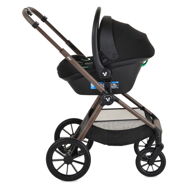 Cărucior 3în1 Cangaroo Joker Coffee, Coș Nou-Născut, Scaun Reversibil, Scaun Auto i-Size R129, Pliabil, 0-22 kg