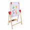 Tablă de Desen 3în1 din Lemn Moni Toys, Tablă Neagră, Tablă Albă și Hârtie, Înălțime Reglabilă, 3 ani+