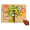 Placă de Activități Montessori din Lemn Moni Toys Copacul, Labirint, Angrenaje, Elemente Glisante, 12 luni+