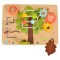 Placă de Activități Montessori din Lemn Moni Toys Copacul, Labirint, Angrenaje, Elemente Glisante, 12 luni+