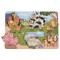 Puzzle din Lemn cu Fermă Moni Toys, 6 Piese cu Mânere, Animale de Fermă, 18 luni+