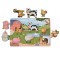 Puzzle din Lemn cu Fermă Moni Toys, 6 Piese cu Mânere, Animale de Fermă, 18 luni+