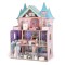 Casă de Păpuși din Lemn Moni Toys Castelul, Mai Multe Etaje, 18 Piese Mobilier Incluse, 3 ani+