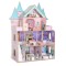 Casă de Păpuși din Lemn Moni Toys Castelul, Mai Multe Etaje, 18 Piese Mobilier Incluse, 3 ani+