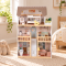Casă de Păpuși din Lemn Moni Toys Lina, 4 Etaje, 5 Camere, Mobilier și Accesorii Incluse, 3 ani+