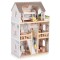 Casă de Păpuși din Lemn Moni Toys Lina, 4 Etaje, 5 Camere, Mobilier și Accesorii Incluse, 3 ani+