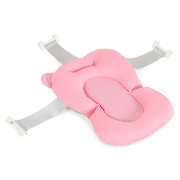 Plasă de Baie Bebeluș Cangaroo Mini Hug Pink, Textil Moale, Curele Fixare, 0-6 luni, Max 8 kg