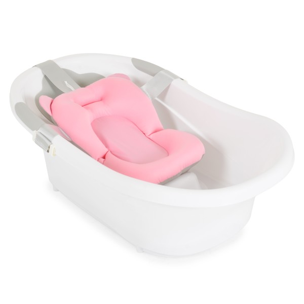 Plasă de Baie Bebeluș Cangaroo Mini Hug Pink, Textil Moale, Curele Fixare, 0-6 luni, Max 8 kg