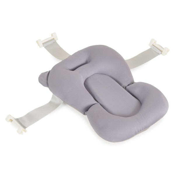 Plasă de Baie Bebeluș Cangaroo Mini Hug Grey, Textil Moale, Curele Fixare, 0-6 luni, Max 8 kg
