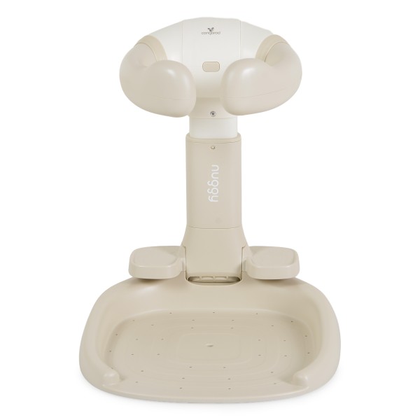 Suport de Baie Bebe cu Scaun Cangaroo Nuggy Beige, Înălțime Reglabilă, Bază Antiderapantă Largă, Scaun Cadou, 9 luni+