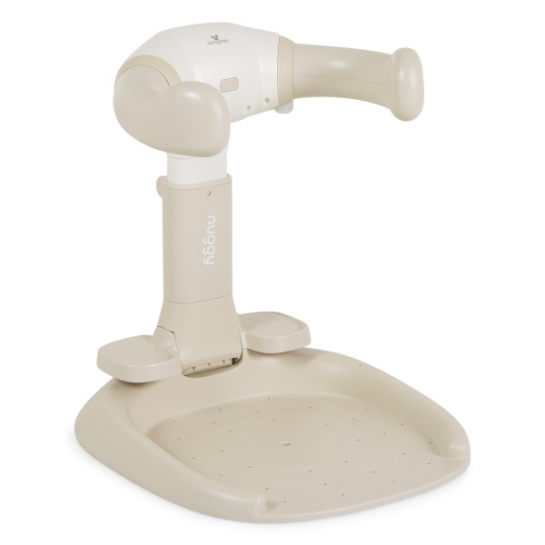Suport de Baie Bebe cu Scaun Cangaroo Nuggy Beige, Înălțime Reglabilă, Bază Antiderapantă Largă, Scaun Cadou, 9 luni+
