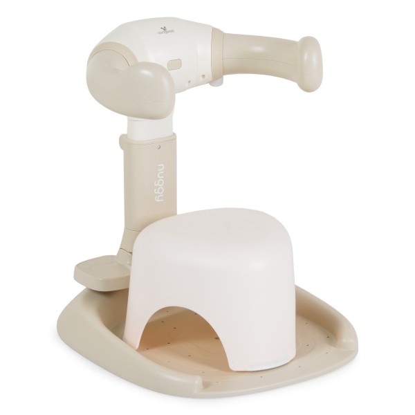 Suport de Baie Bebe cu Scaun Cangaroo Nuggy Beige, Înălțime Reglabilă, Bază Antiderapantă Largă, Scaun Cadou, 9 luni+