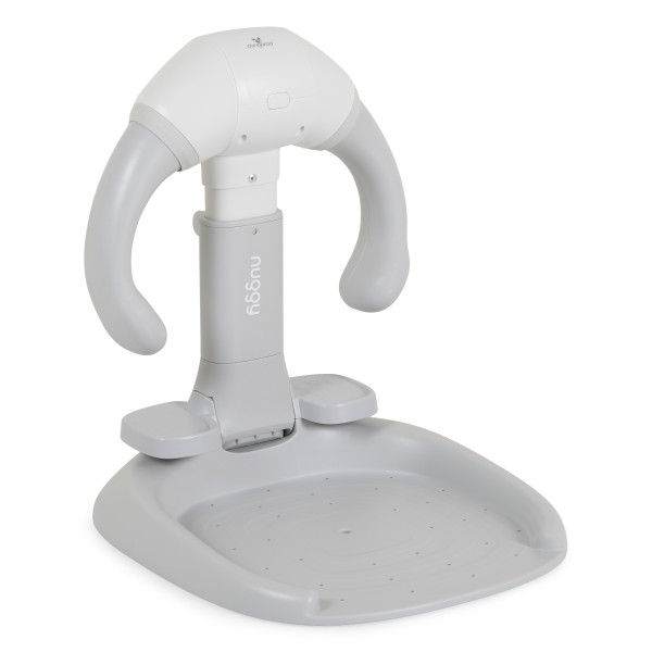 Suport de Baie Bebe cu Scaun Cangaroo Nuggy Gray, Înălțime Reglabilă, Bază Antiderapantă Largă, Scaun Cadou, 9 luni+