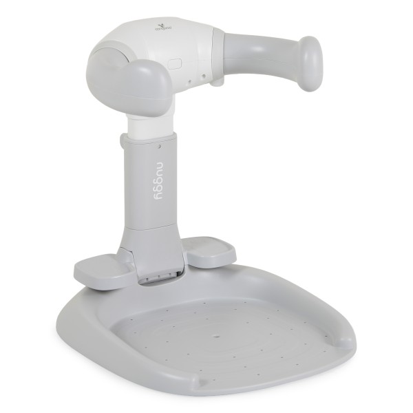 Suport de Baie Bebe cu Scaun Cangaroo Nuggy Gray, Înălțime Reglabilă, Bază Antiderapantă Largă, Scaun Cadou, 9 luni+